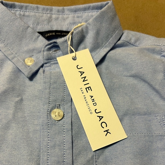 NWT Janie and Jack Boys Button Down | blue - Picture 2 of 2